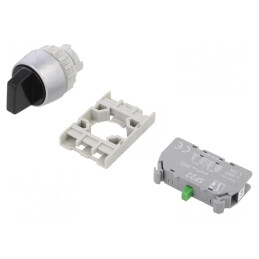 Comutator Rotativ 22mm Negru IP65 2 POZ 2NO | Electronic-mag.ro | Componente Electronice