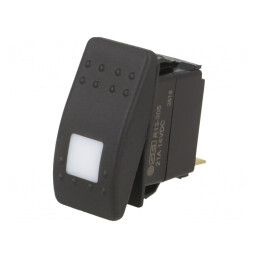 Comutator Rocker SPST OFF-ON 20A 14V Negru cu LED IP56