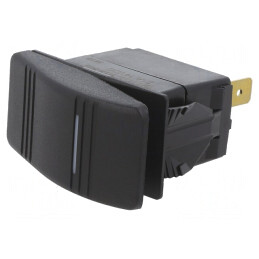 Comutator Rocker SPST OFF-ON 20A 14VDC Negru LED IP56 | Electronic-mag.ro | Componente Electronice