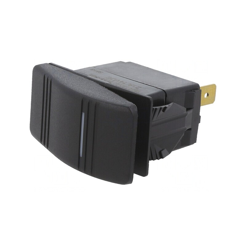 Comutator Rocker SPST OFF-ON 20A 14VDC Negru LED IP56 | Electronic-mag.ro | Componente Electronice
