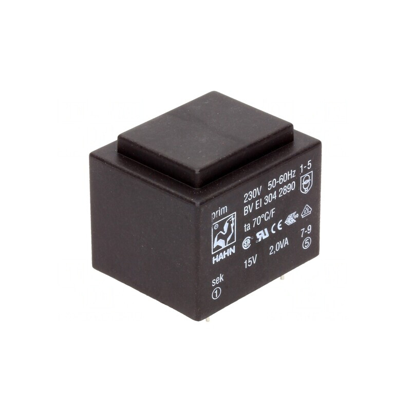 Transformator Încapsulat 2VA 230VAC 15V PCB | Electronic-mag.ro | Componente Electronice
