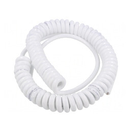 Cablu spiralat 5x0.15mm2 PUR alb 2m | Electronic-mag.ro | Componente Electronice