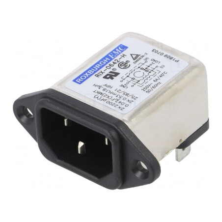 Conector Alimentare AC Soclu Tată 6A 250V IEC 60320 RIX0642H | Electronic-mag.ro | Componente Electronice