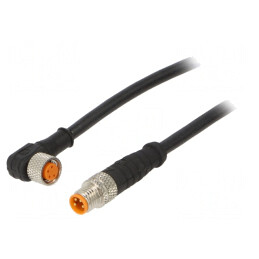 Cablu de conectare | M8 | PIN: 4 | 0,6m | mufă | 50VAC | 4A | -25÷80°C | PUR | 0810 0805 04 301 0,6M