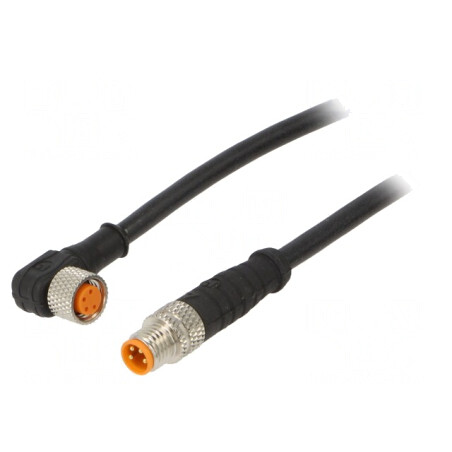 Cablu de Conectare M8 4 PIN 0.6m 50VAC 4A PUR | Electronic-mag.ro | Componente Electronice
