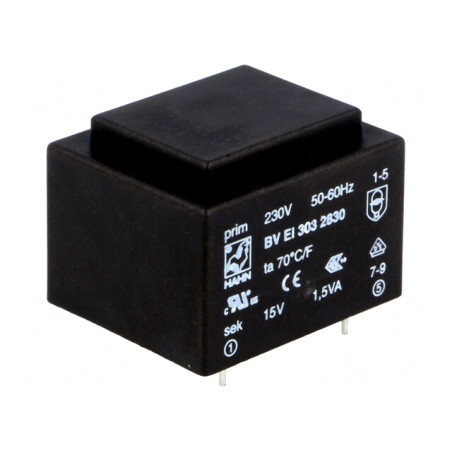 Transformator încapsulat 1,5VA 230V 15V 100mA PCB | Electronic-mag.ro | Componente Electronice