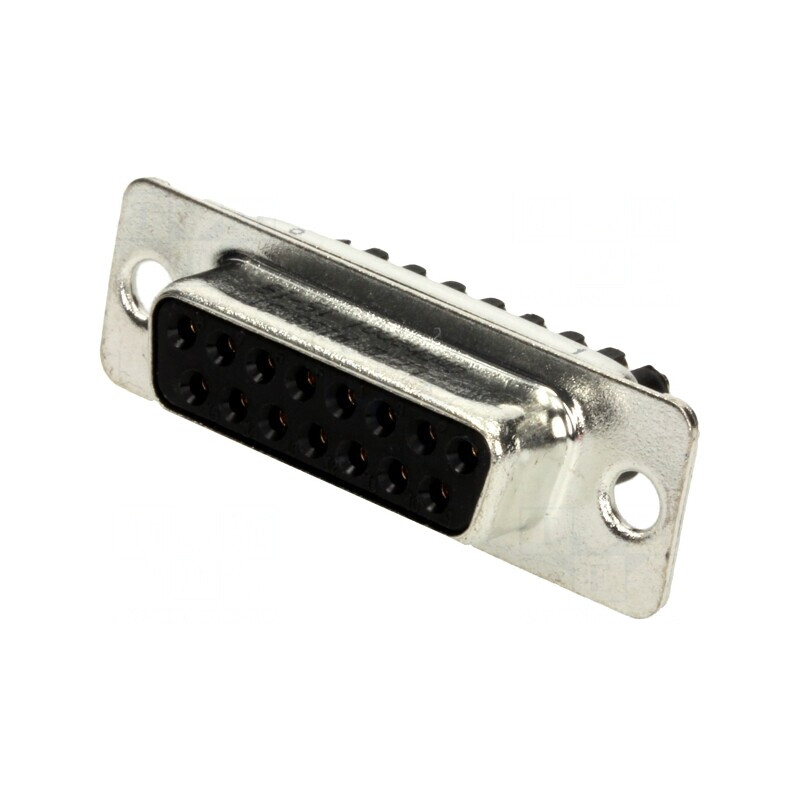 D-Sub 15 Pin Mufă Mamă pe Cablu cu Șurub 7.5A | Electronic-mag.ro | Componente Electronice