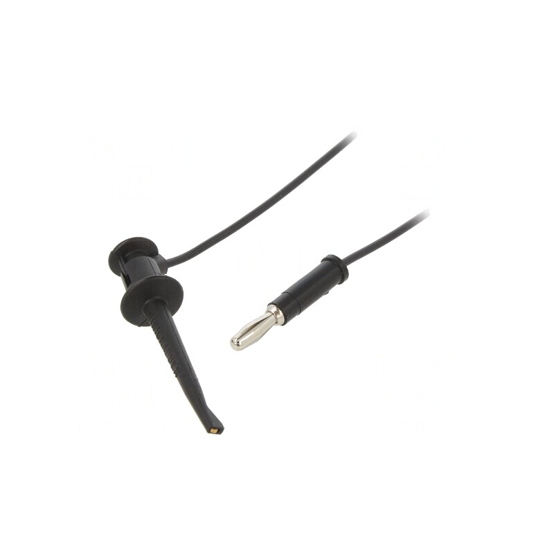 Cablu de Măsurare 5A cu Clips și Mufă Banană 4mm Negru | Electronic-mag.ro | Componente Electronice