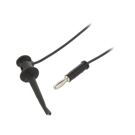 Cablu de Măsurare 5A cu Clips și Mufă Banană 4mm Negru | Electronic-mag.ro | Componente Electronice