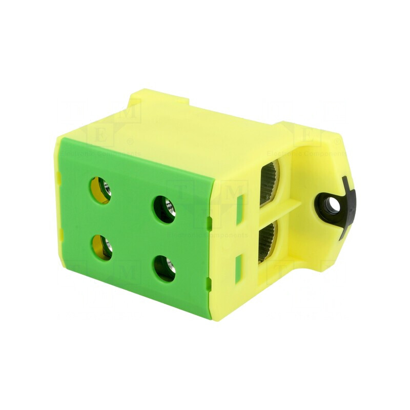 Conector Îmbinare Șine 6-95mm2 1 Pistă 4 Borne Galben-Verde | Electronic-mag.ro | Componente Electronice