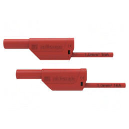 Cablu de măsurare 16A mufă banană 4 mm dublu | Electronic-mag.ro | Componente Electronice