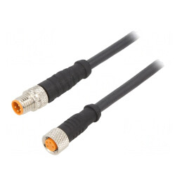 Cablu de conectare | M8 | PIN: 4 | 0,6m | mufă | 50VAC | 4A | -25÷80°C | PVC | 0810 0800 04 301 0,6M