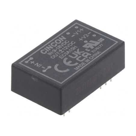 Convertor DC/DC 3W 9-18V la 12V/-12V DIP24 EC3A15H | Electronic-mag.ro | Componente Electronice