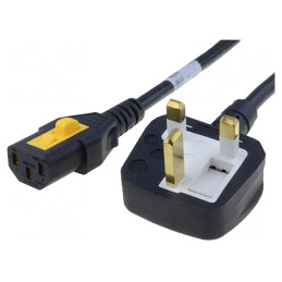 Cablu Alimentare UK BS 1363 la IEC C13 2m Negru | Electronic-mag.ro | Componente Electronice