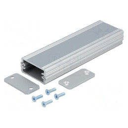Carcasă aluminiu gri AKG 33x100x16 mm | Electronic-mag.ro | Componente Electronice