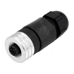 Mufă M12 4P Mamă IP67 pe Cablu | Electronic-mag.ro | Componente Electronice