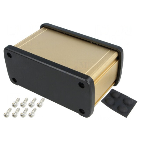 Carcasă Universală Aluminiu Aurit 115x69x51mm | Electronic-mag.ro | Componente Electronice