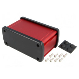 Carcasă universală aluminiu roșu 115.1mm x 69mm x 51.6mm | Electronic-mag.ro | Componente Electronice