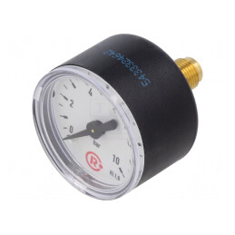 Manometru 0-10 Bar 40mm pentru Lichide și Gaze Inerte | Electronic-mag.ro | Componente Electronice