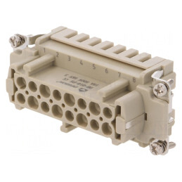 Conector HDC Inserturi Contact Mamă 16 Pin 16A | Electronic-mag.ro | Componente Electronice