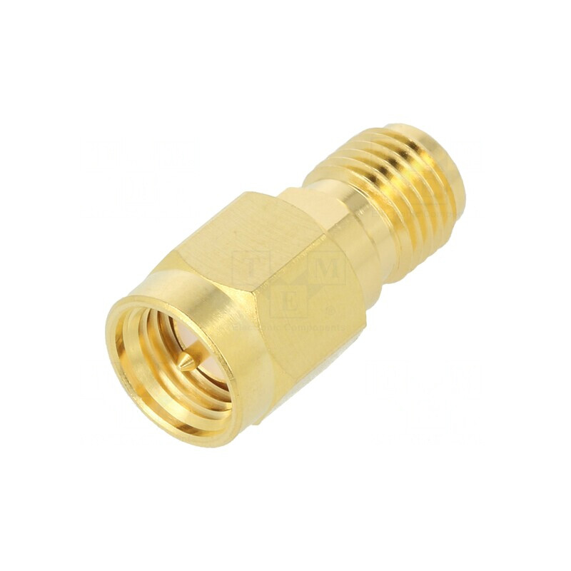 Adaptor RP-SMA Tată - SMA Tată Reverse Drept 50Ω PTFE Aurit | Electronic-mag.ro | Componente Electronice