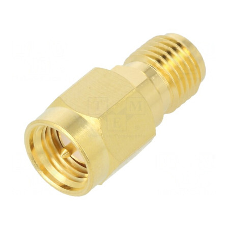 Adaptor RP-SMA Tată - SMA Tată Reverse Drept 50Ω PTFE Aurit | Electronic-mag.ro | Componente Electronice