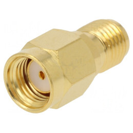 Adaptor | RP-SMA mamă,SMA mamă | reverse | drept | 50Ω | PTFE | aurit | 132171RP-10