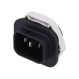 Conector Alimentare AC Lipire Tată 10A 250V Negru | Electronic-mag.ro | Componente Electronice