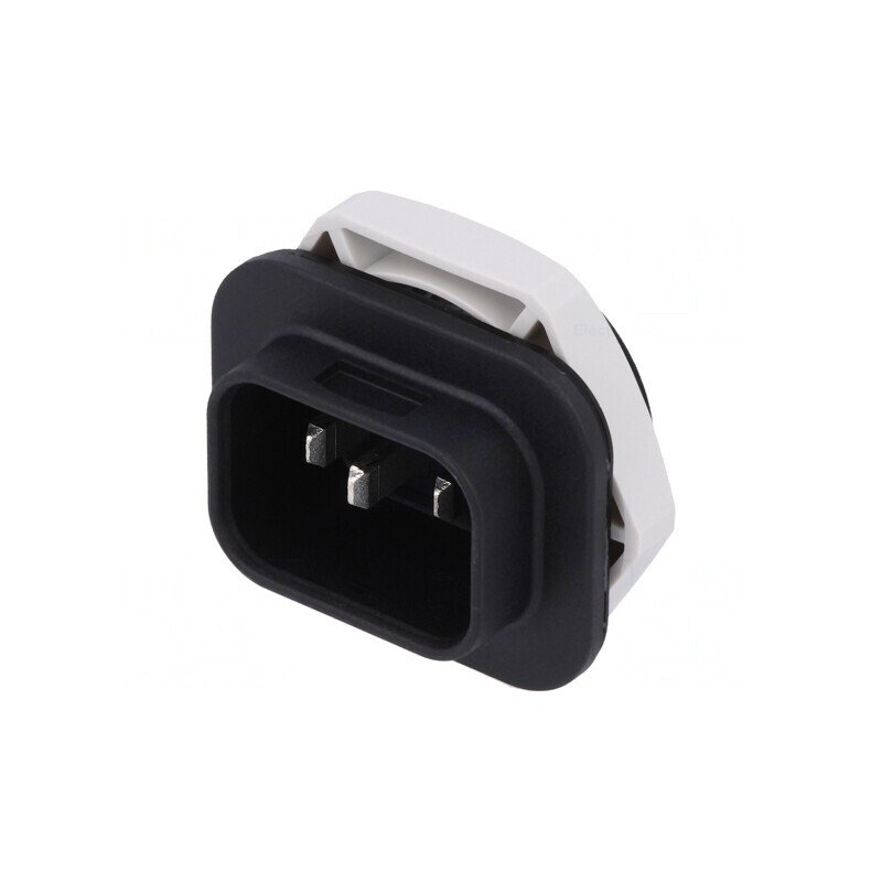 Conector Alimentare AC Lipire Tată 10A 250V Negru | Electronic-mag.ro | Componente Electronice