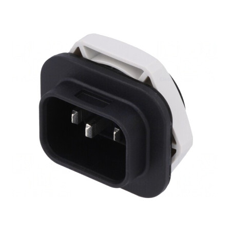 Conector Alimentare AC Lipire Tată 10A 250V Negru | Electronic-mag.ro | Componente Electronice