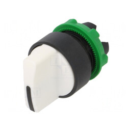 Comutator rotativ 22mm alb 2 poziții | Electronic-mag.ro | Componente Electronice