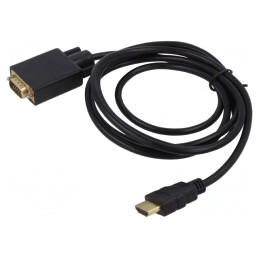 Cablu HDMI 1.4 D-Sub 15pin 1,8m Negru | Electronic-mag.ro | Componente Electronice