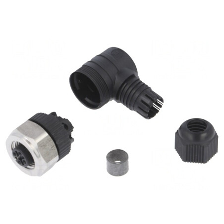 Mufă M12 PIN 4 mamă pe cablu IP67 | Electronic-mag.ro | Componente Electronice