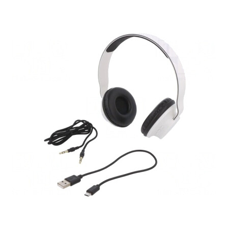 Căști Fără Fir cu Microfon Albă USB și Jack 3.5mm | Electronic-mag.ro | Componente Electronice