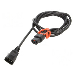 Cablu IEC C13-C14 cu Blocare 2m 10A | Electronic-mag.ro | Componente Electronice