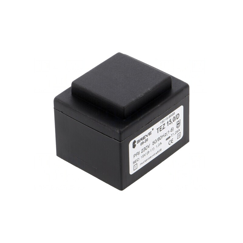 Transformator încapsulat 15VA 230VAC 15V 1A PCB | Electronic-mag.ro | Componente Electronice
