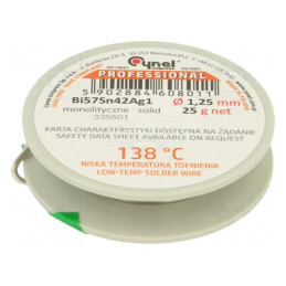 Sârmă de lipit fără plumb 1,25mm 25g | Electronic-mag.ro | Componente Electronice