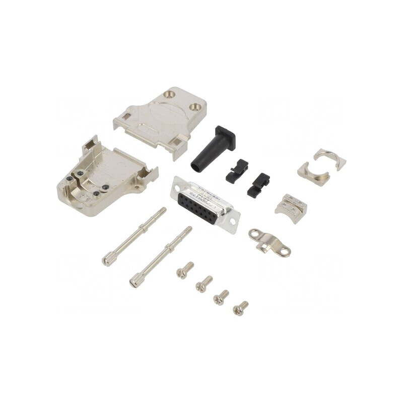 Conector D-Sub 15-Pin Mamă Lipire pe Cablu Gold Flash | Electronic-mag.ro | Componente Electronice