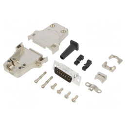 Conector D-Sub 15-Pini Tată Drept Lipire pe Cablu Gold Flash | Electronic-mag.ro | Componente Electronice