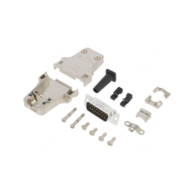 Conector D-Sub 15-Pini Tată Drept Lipire pe Cablu Gold Flash | Electronic-mag.ro | Componente Electronice