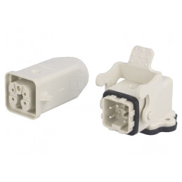Conector HDC Tată și Mamă S-A PIN 5 4 PE 3A M20 | Electronic-mag.ro | Componente Electronice