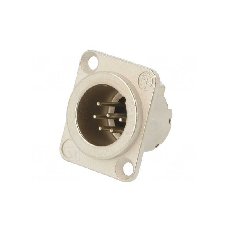 Conector XLR Soclu Tată Drept Argint 7.5A | Electronic-mag.ro | Componente Electronice