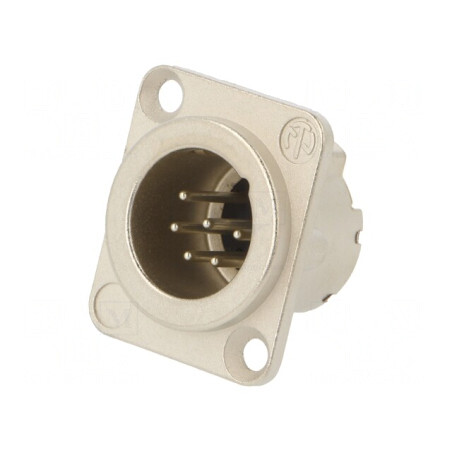 Conector XLR Soclu Tată Drept Argint 7.5A | Electronic-mag.ro | Componente Electronice