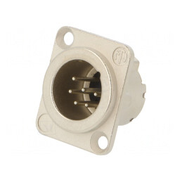 Conector XLR Soclu Tată Drept Argint 7.5A | Electronic-mag.ro | Componente Electronice