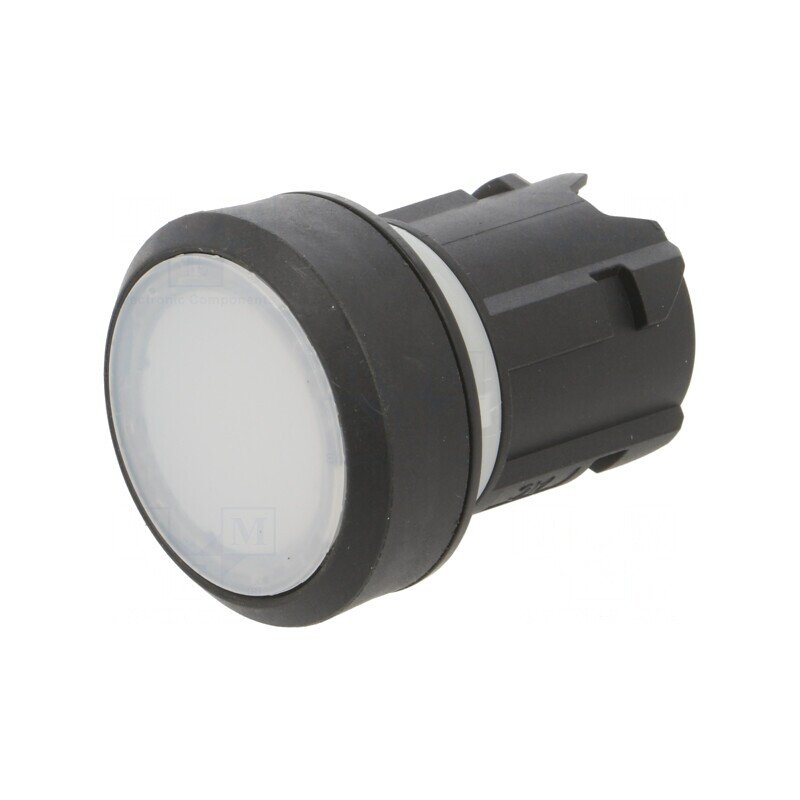 Comutator acționat prin apăsare 22mm alb plat | Electronic-mag.ro | Componente Electronice