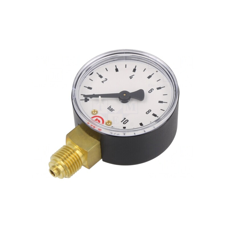 Manometru 0-10 bar 50mm Lichide și Gaze Inerte | Electronic-mag.ro | Componente Electronice