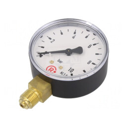 Manometru 10 Bar 63mm pentru Lichide și Gaze | Electronic-mag.ro | Componente Electronice