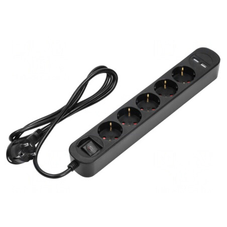Prelungitor 5 prize cu protecţie la supratensiune 10A | Electronic-mag.ro | Componente Electronice