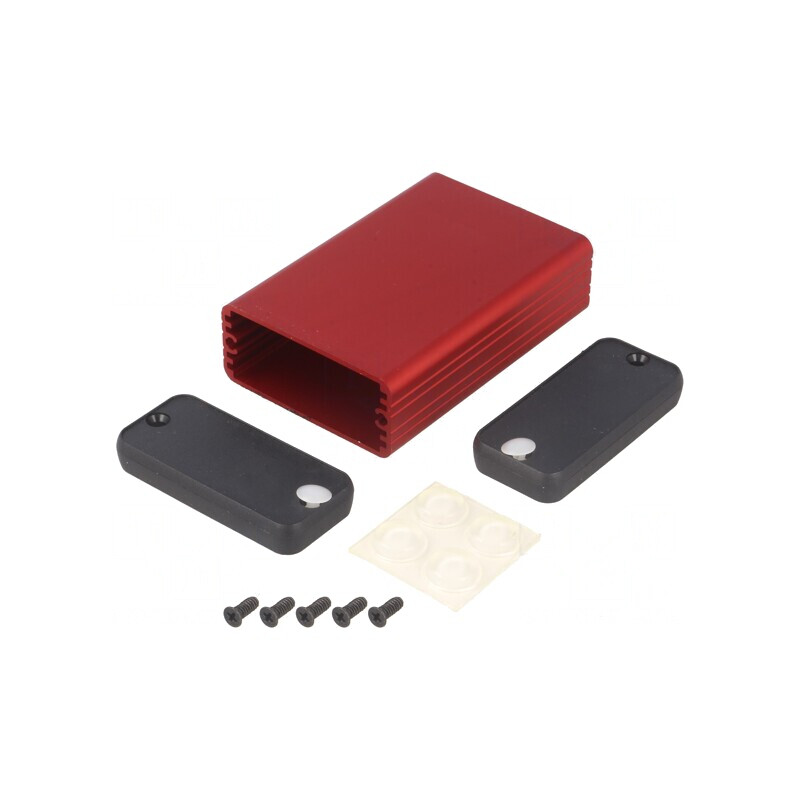 Carcasă Aluminiu Roșu 54x80x23mm | Electronic-mag.ro | Componente Electronice
