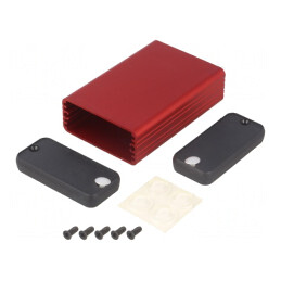 Carcasă Aluminiu Roșu 54x80x23mm | Electronic-mag.ro | Componente Electronice